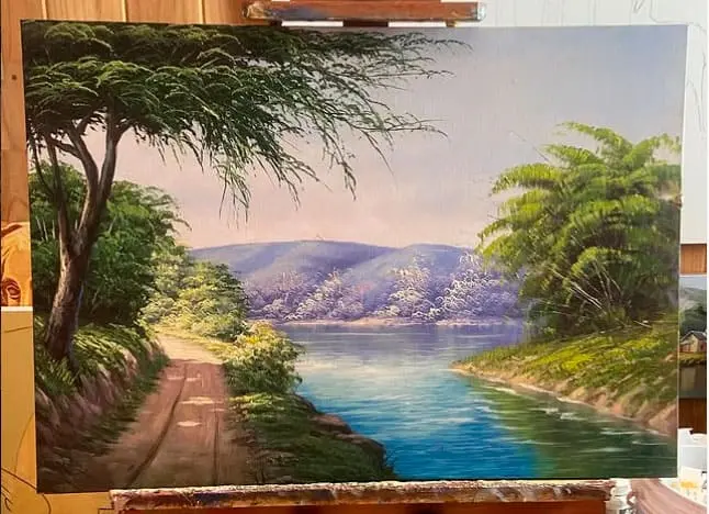 como pintar paisagens passo a passo — água com reflexo — curso de pintura a óleo para iniciantes